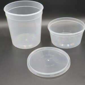 Tarrinas redondas de plástico transparente reutilizable 450cc (50u)